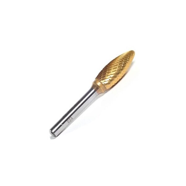 Champion Cutting Tool Flame Shaped Carbide Bur for Contouring Uncoated, 3/4in Cutter Dia., 1-5/8in Len of Cut CHA USH7 - main